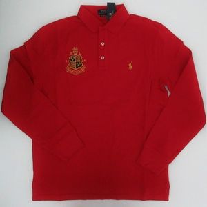 Long Sleeve Crested Mesh Polo Shirt Custom Fit NEW